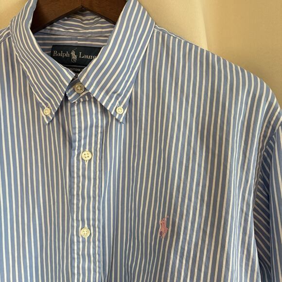 Polo Ralph Lauren Men’s Custom Fit Long Sleeve Button Down Shirt Striped Sz XL - Picture 4 of 12